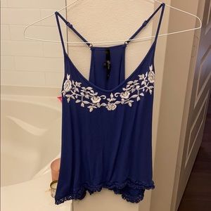 Tank top with white flowers